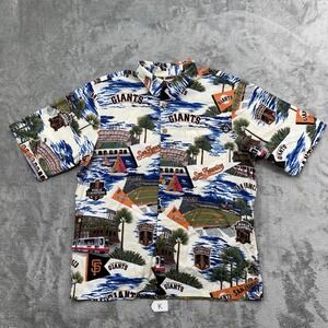 Reyn Spooner San Francisco Aloha Hawaiian MLB Baseball Print Shirt Large